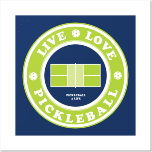 Live Love Pickleball (navy) Posters and Art